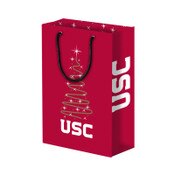 USC Trojans Cardinal Holiday Tree Matte Gift Bag